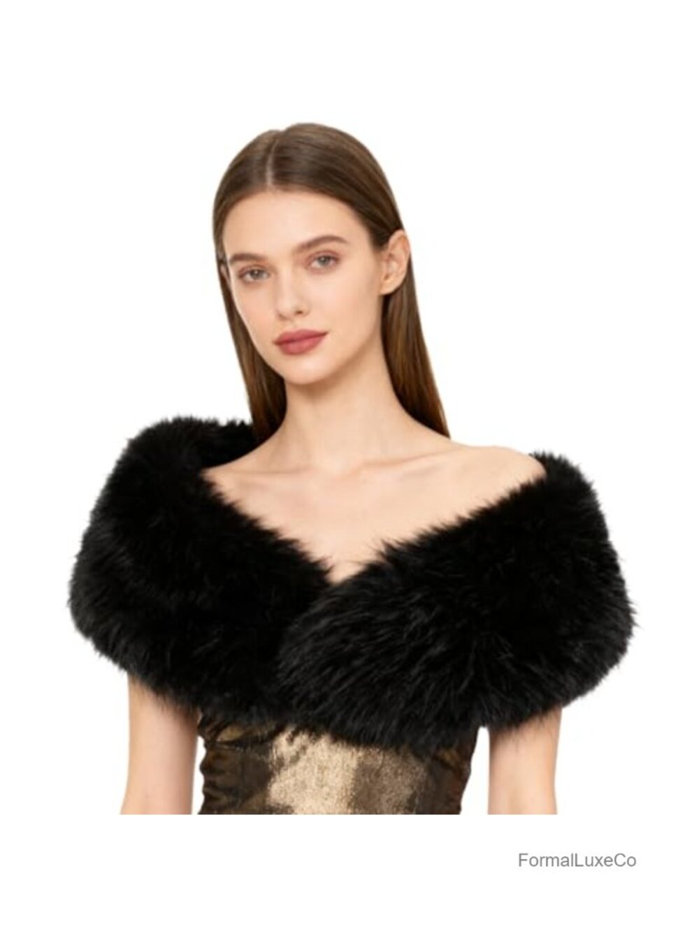 Faux Fur Shawl Wrap Winter Neck Warmer Fluffy Scarf Women's